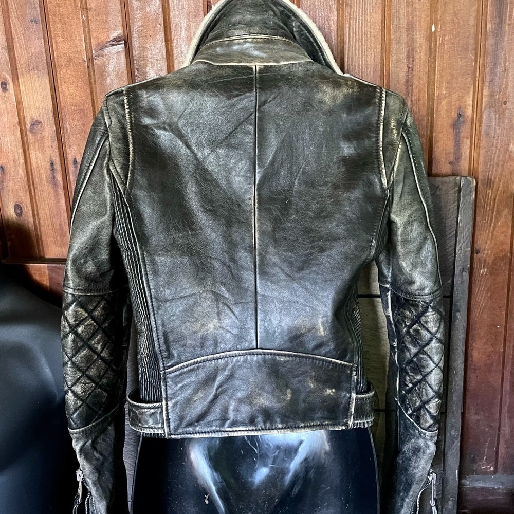 Dsquared2 Horsehide Leather Jacket Shearling Moto… - image 6
